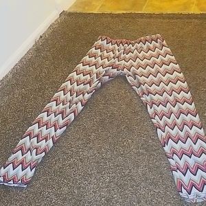 Blue & Pink Chevron leggings